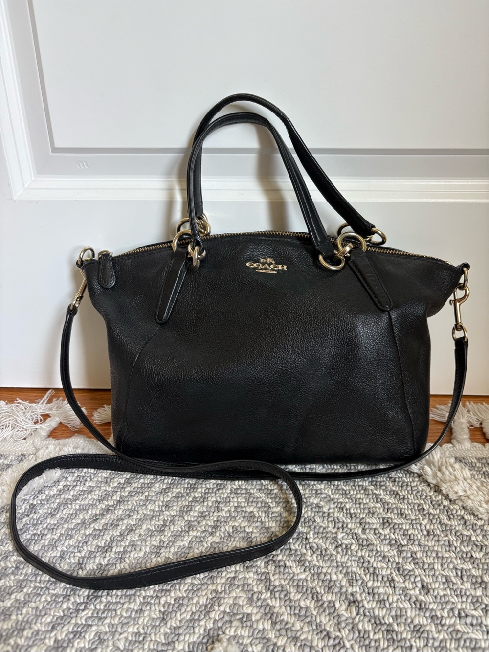 Coach Kelsey Bag Black with Gold Hardware